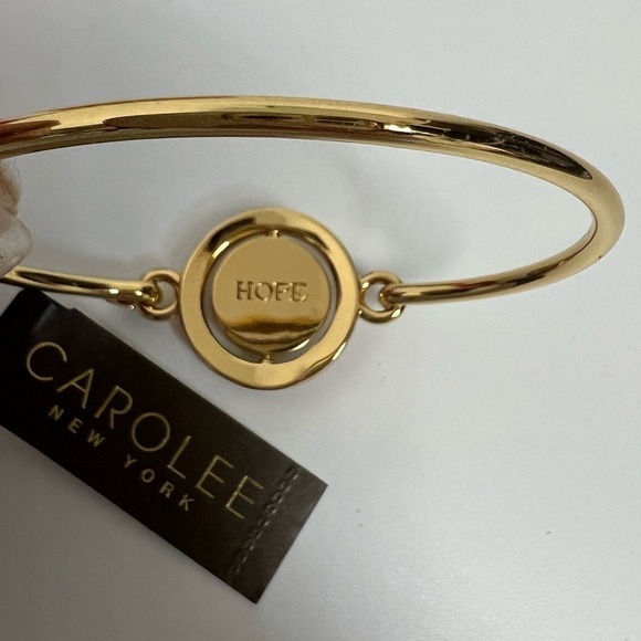 Carolee of New York gold tone 2 sided Hope and globe AmeriCares bracelet NWT - Picture 3 of 11